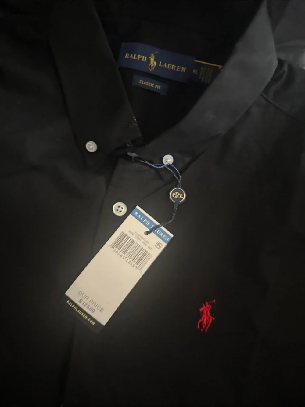 Polo by Ralph Lauren Black Short-Sleeve Button-Down Shirt with Red Pony